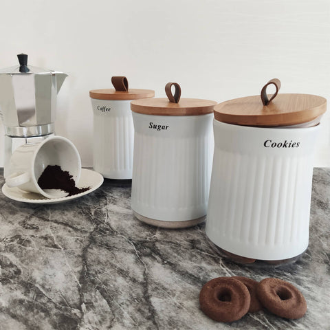 Jogo De Latas Decorativas Para Mantimentos Coffee Cokies Sugar Potes Condimentos Jogo De Latas Decorativas Para Mantimentos Coffee Cokies Sugar Potes Condimentos