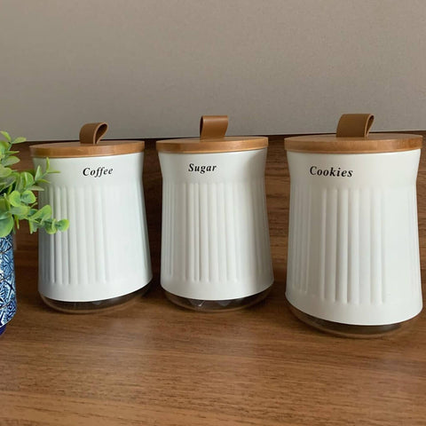 Jogo De Latas Decorativas Para Mantimentos Coffee Cokies Sugar Potes Condimentos Jogo De Latas Decorativas Para Mantimentos Coffee Cokies Sugar Potes Condimentos