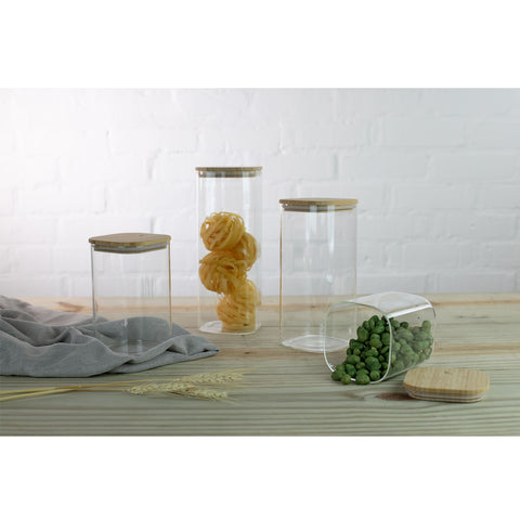 Kit 4 Potes Herméticos De Vidro Com Tampas Em Bambu 2050ml 1650ml 1200ml E 845ml Porta Mantimentos Yoi Kit 4 Potes Herméticos De Vidro Com Tampas Em Bambu 2050ml 1650ml 1200ml E 845ml Porta Mantimentos Yoi