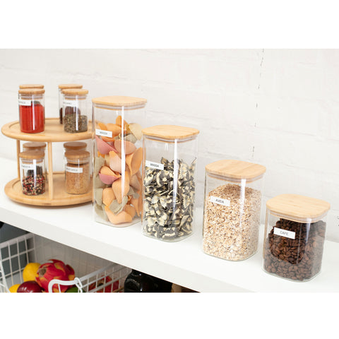 Kit 4 Potes Herméticos De Vidro Com Tampas Em Bambu 2050ml 1650ml 1200ml E 845ml Porta Mantimentos Yoi Kit 4 Potes Herméticos De Vidro Com Tampas Em Bambu 2050ml 1650ml 1200ml E 845ml Porta Mantimentos Yoi