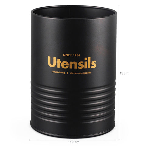 Jogo 8 Talheres De Silicone Com Cabos Em Bambu E 1 Lata Porta Utensílios De Cozinha Preto Yoi Jogo 8 Talheres De Silicone Com Cabos Em Bambu E 1 Lata Porta Utensílios De Cozinha Preto Yoi