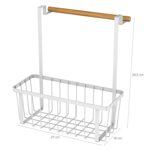 Suporte Organizador Para Porta De Armário De Aço Carbono E Porta Pano Em Madeira Yoi Suporte Organizador Para Porta De Armário De Aço Carbono E Porta Pano Em Madeira Yoi