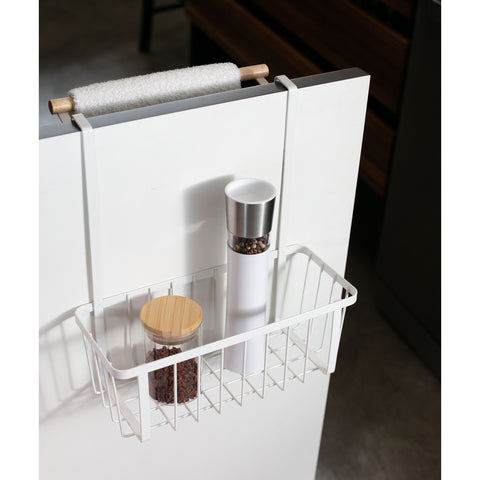Suporte Organizador Para Porta De Armário De Aço Carbono E Porta Pano Em Madeira Yoi Suporte Organizador Para Porta De Armário De Aço Carbono E Porta Pano Em Madeira Yoi
