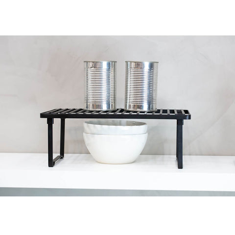 Prateleira Empilhável Organizador Armário Cozinha Metalla Aço Carbono Preto Yoi Prateleira Empilhável Organizador Armário Cozinha Metalla Aço Carbono Preto Yoi