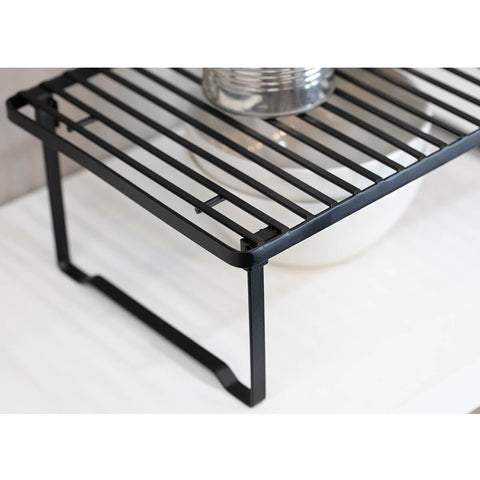 Prateleira Empilhável Organizador Armário Cozinha Metalla Aço Carbono Preto Yoi Prateleira Empilhável Organizador Armário Cozinha Metalla Aço Carbono Preto Yoi