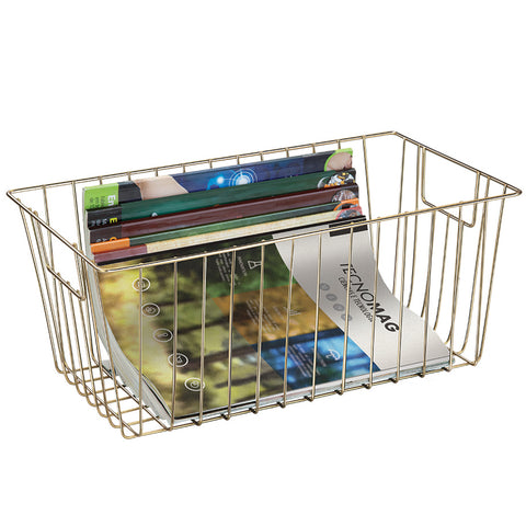 Cesto Aramado Multiuso Cesto Organizador Retangular Dourado Arthi Cesto Aramado Multiuso Cesto Organizador Retangular Dourado Arthi