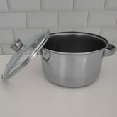 Panela Grande Com Tampa De Vidro Caldeirão 3,3 Litros Inox Zanella