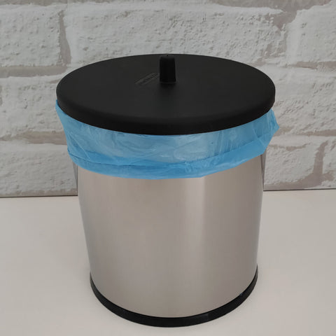 Lixeira De Inox Para Banheiro 6,3 Litros Com Tampa Preta Cesto De Lixo Martinazzo Lixeira De Inox Para Banheiro 6,3 Litros Com Tampa Preta Cesto De Lixo Martinazzo