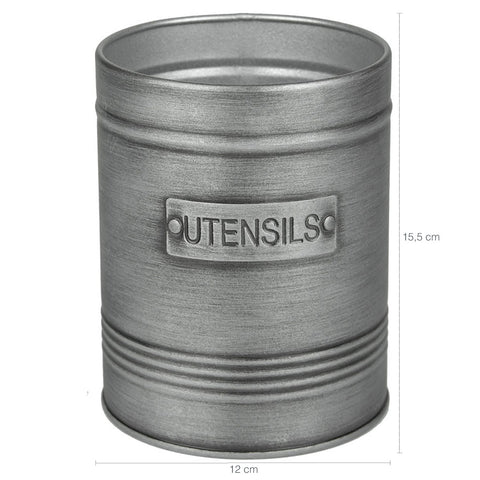 Kit 3 Latas Porta Condimentos para Açúcar Café e Biscoitos e 1 Porta Utensílios em Aço Soho Yoi Grafite Kit 3 Latas Porta Condimentos para Açúcar Café e Biscoitos e 1 Porta Utensílios em Aço Soho Yoi Grafite