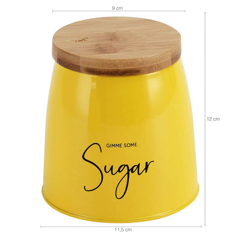 Kit 2 Latas Coffee e Sugar 800ml Potes para Açúcar e Café em Aço e Bambu Sunshine Yoi Mostarda Kit 2 Latas Coffee e Sugar 800ml Potes para Açúcar e Café em Aço e Bambu Sunshine Yoi Mostarda