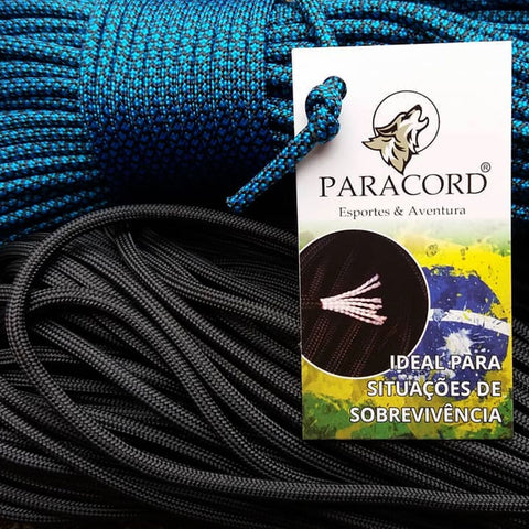 Paracord 550 Libras 4mm Corda De Sobrevivência Tática Militar 10 Metros 366kgf Preto