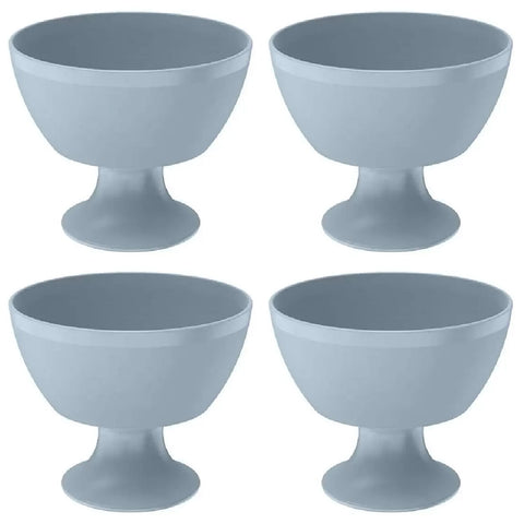 Conjunto 4 Taças de Sobremesa Luna 300ml Taças para Sorvete Plástico OU Azul Glacial