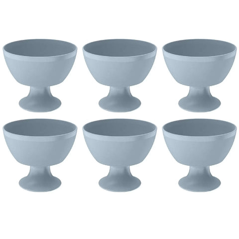 Conjunto 6 Taças de Sobremesa Luna 300ml Taças para Sorvete Plástico OU Azul Glacial