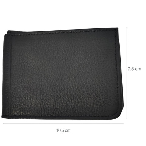 Carteira Masculina Pequena de Bolso Carteira de Couro Preto