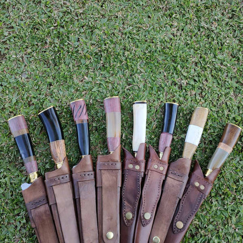 Faca Rustica Artesanal Para Churrasco de Aço Carbono 1070 Larga 8"