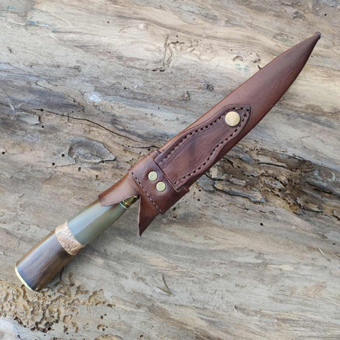 Faca Rustica Artesanal Para Churrasco de Aço Carbono 1070 Larga 8"