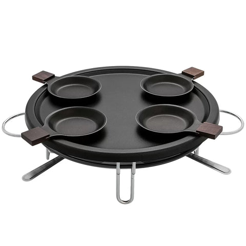 Raclette-Grill Antiaderente 37cm Racleteira Fondue Réchaud 9 Peças