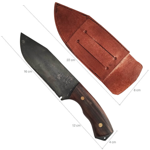 Faca Coreadeira de Tala Forjada 6mm Full Tang 6" Aço Carbono 5160 Fosfatizado Artesanal Pequena