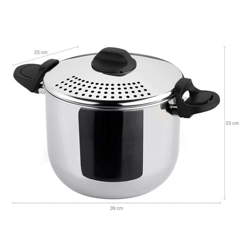 Panela Espagueteira 5L Aço Inox Escorredor Massa Macarrão Legumes Vivace Forma