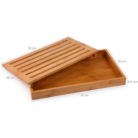 Tábua Migalheira de Bambu 37cm Tábua de Corte Para Pães e Bolos Yoi