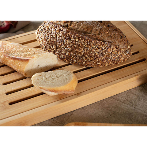 Tábua Migalheira de Bambu 37cm Tábua de Corte Para Pães e Bolos Yoi