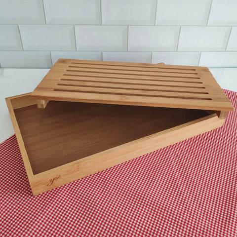 Tábua Migalheira de Bambu 37cm Tábua de Corte Para Pães e Bolos Yoi