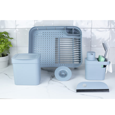 Lixeira Para Pia De Cozinha 2,5L Lixeira Compacta De Plástico Azul Glacial OU