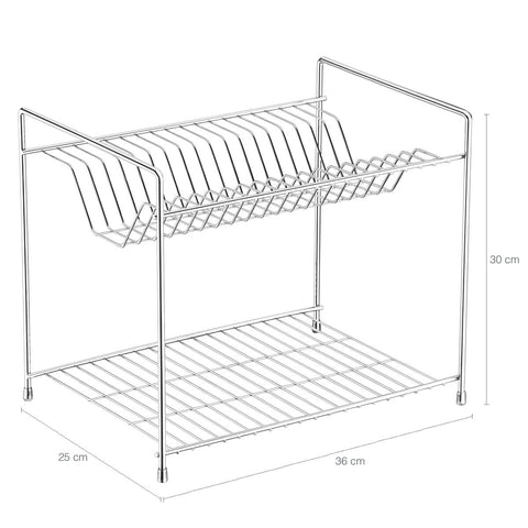 Escorredor de Pratos Duplo Cromado Secador de Louça de Pia Cozinha Schmitt