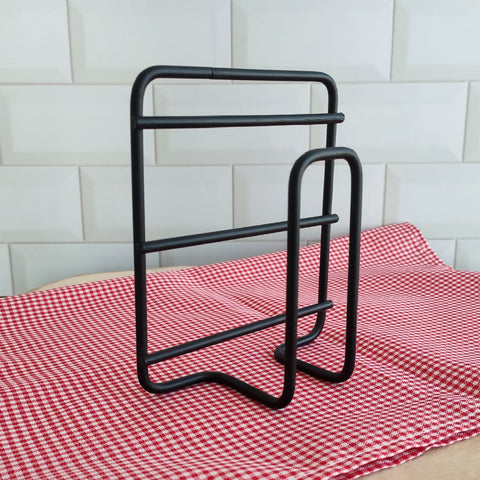 Porta Guardanapo De Mesa Aramado Suporte Para Guardanapos Preto Fosco Stolf