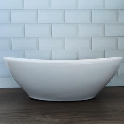 Cuba Oval De Sobrepor Branca Pia Para Banheiro Lavabo Cerâmica Eco Metais
