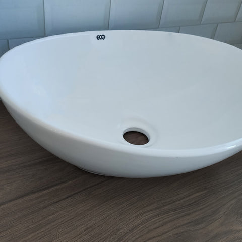 Cuba Oval De Sobrepor Branca Pia Para Banheiro Lavabo Cerâmica Eco Metais