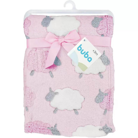 Manta Infantil De Soft Antialérgico Cobertor Para Bebe Rosa De Ovelinha Buba
