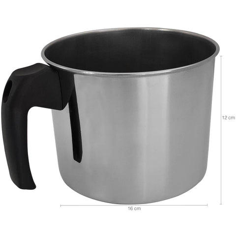 Leiteira Caneca Inox Fervedor Grande 2 Litros Com Cabo Baquelite Zanella