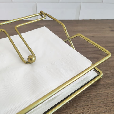 Porta Guardanapo De Mesa Dourado Com Espelho Suporte Para Guardanapo com Peso Duler