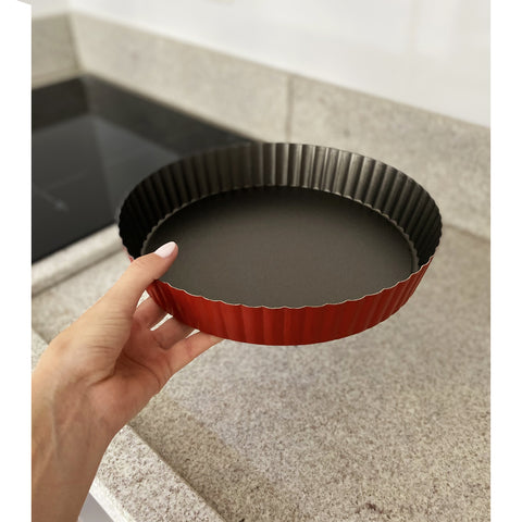 Forma Com Fundo Removível Para Quiche Alumínio Antiaderente 24cm Brinox Cereja