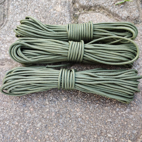 Corda Sobrevivência 39Kg Paracord 425 Libras Verde Oliva Natureza Aventura 10 Metros Resistente 3mm