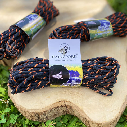 Paracord 550 Libras 4mm Corda De Sobrevivência Tática Militar 10 Metros 366kgf Laranja Dark