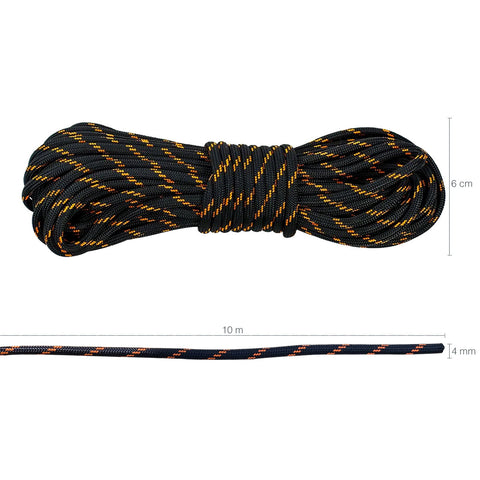 Paracord 550 Libras 4mm Corda De Sobrevivência Tática Militar 10 Metros 366kgf Laranja Dark