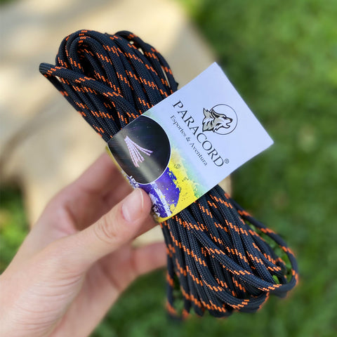 Paracord 550 Libras 4mm Corda De Sobrevivência Tática Militar 10 Metros 366kgf Laranja Dark