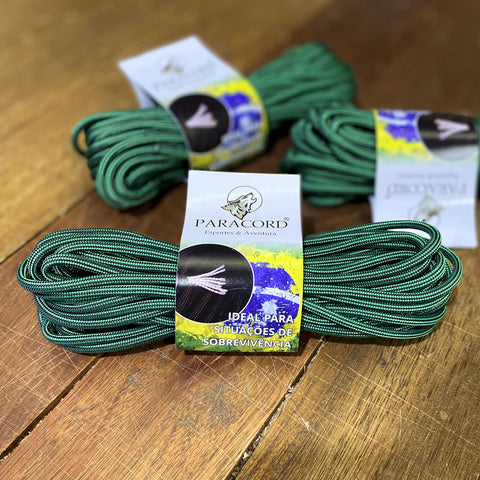 Paracord 550 Libras 4mm Corda De Sobrevivência Tática Militar 10 Metros 366kgf Striped Verde