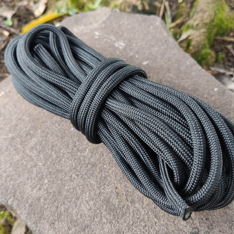 Paracord 750 Libras 5mm 387kg Corda de Sobrevivência Resistente 10 Metros Preto