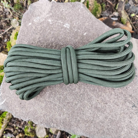 Paracord 750 Libras 5mm 387kg Corda de Sobrevivência Resistente 10 Metros Verde Oliva