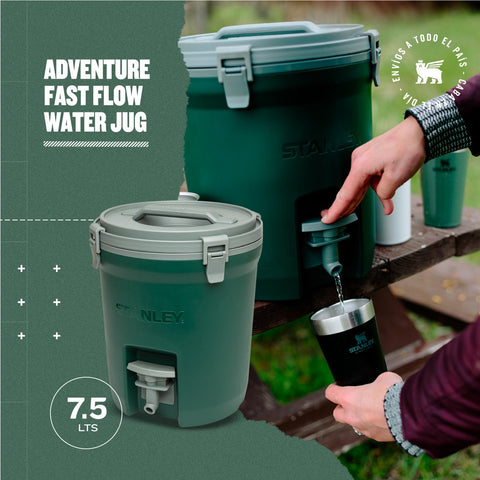 Garrafão Térmico com Torneira 7,5L Aço Inox e Plástico Jug Térmica Stanley Green