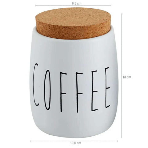 Kit 2 Latas Porta Condimentos Sugar e Coffee 850ml Potes para Açúcar e Café em Metal OAK Yoi Branco