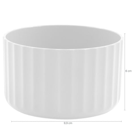 Vaso De Flor Mini Decorativo Planta Cacto Groove Jardim Ou Branco Fechado