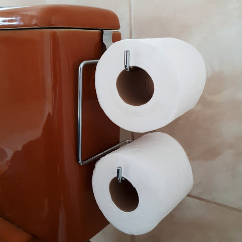 Suporte Porta Papel Higiênico Para Caixa De Descarga Duplo