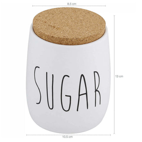 Kit 3 Porta Condimentos Sugar, Cookies e Coffee 850ml Potes para Açúcar, Biscoitos e Café OAK Branco