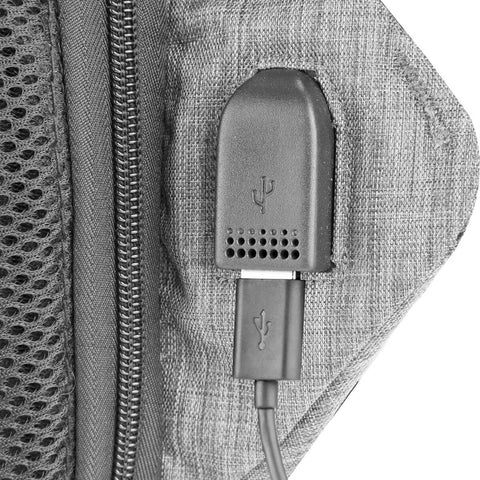 Mochila Antifurto Tonin Com Usb Cinza Para Notebook 15'' Anti Roubo
