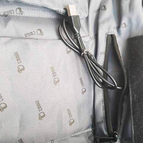 Mochila Antifurto Tonin Com Usb Cinza Para Notebook 15'' Anti Roubo