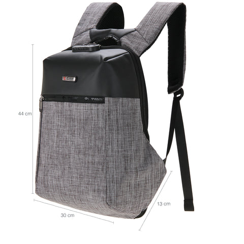 Mochila Antifurto Tonin Com Usb Cinza Para Notebook 15'' Anti Roubo